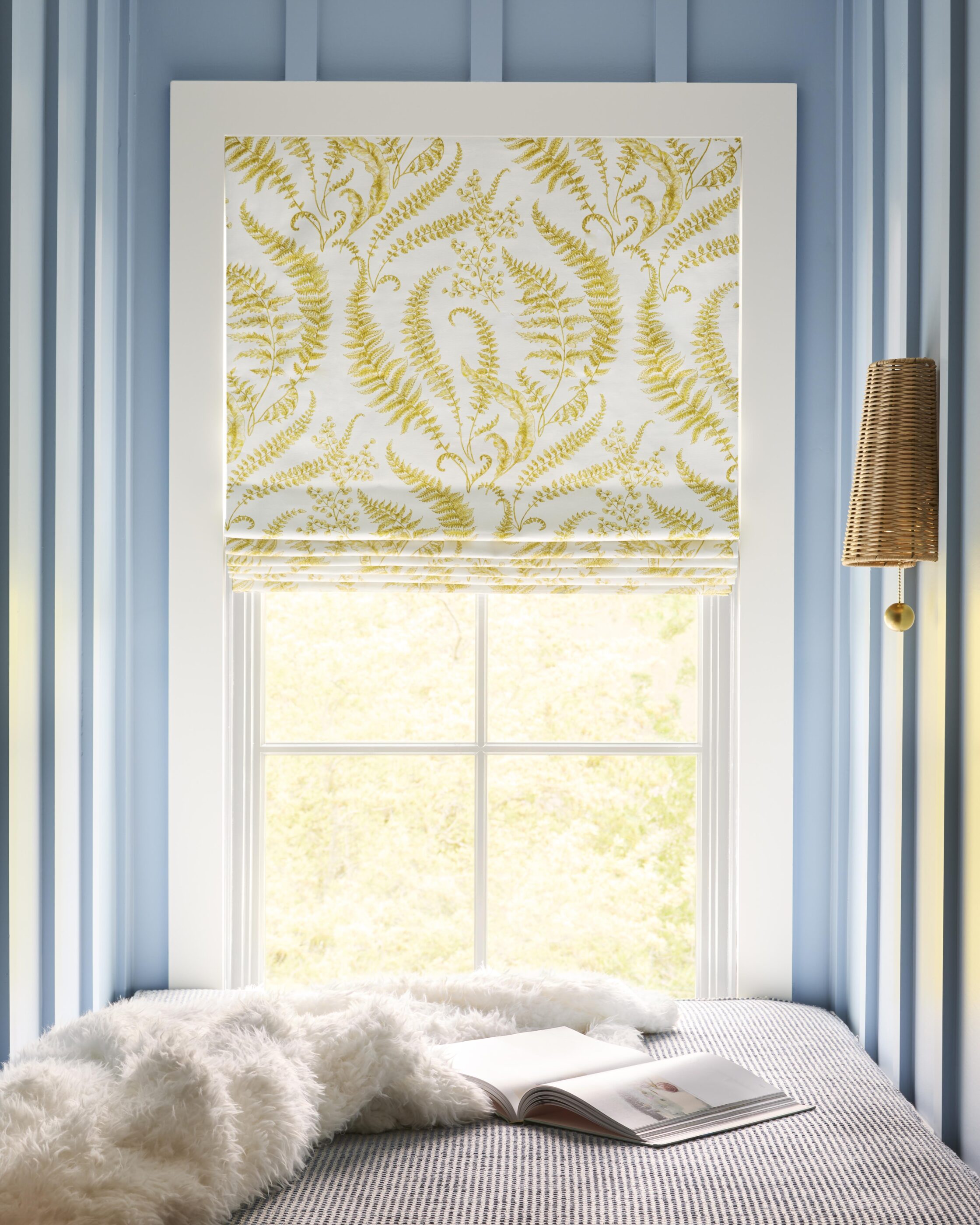 roman shade megan molten interior design daybed guest room