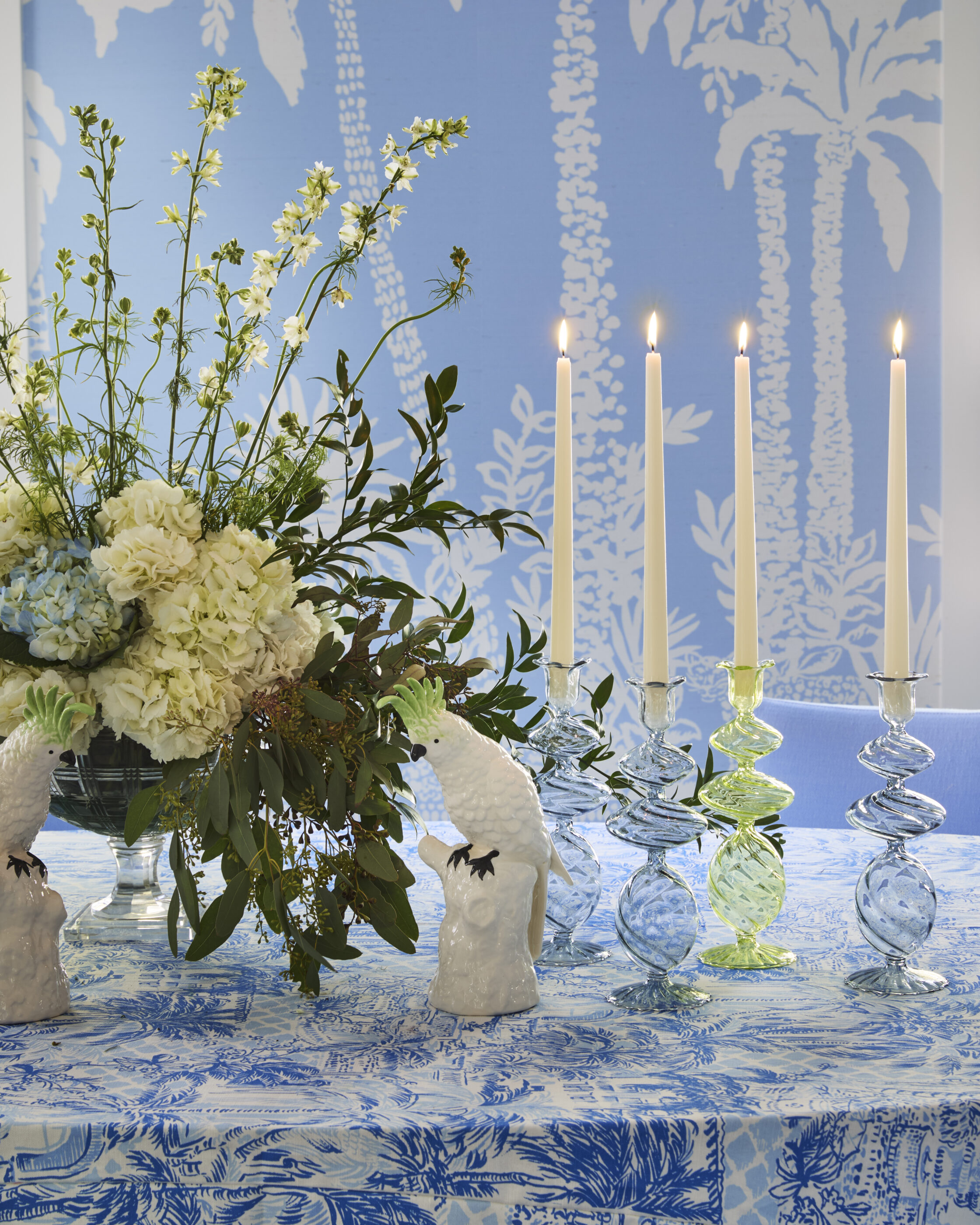 Interior design by Megan Molten for a coastal, vibrant Mount Pleasant home featuring the Lilly Pulitzer x Lee Jofa collection dining room