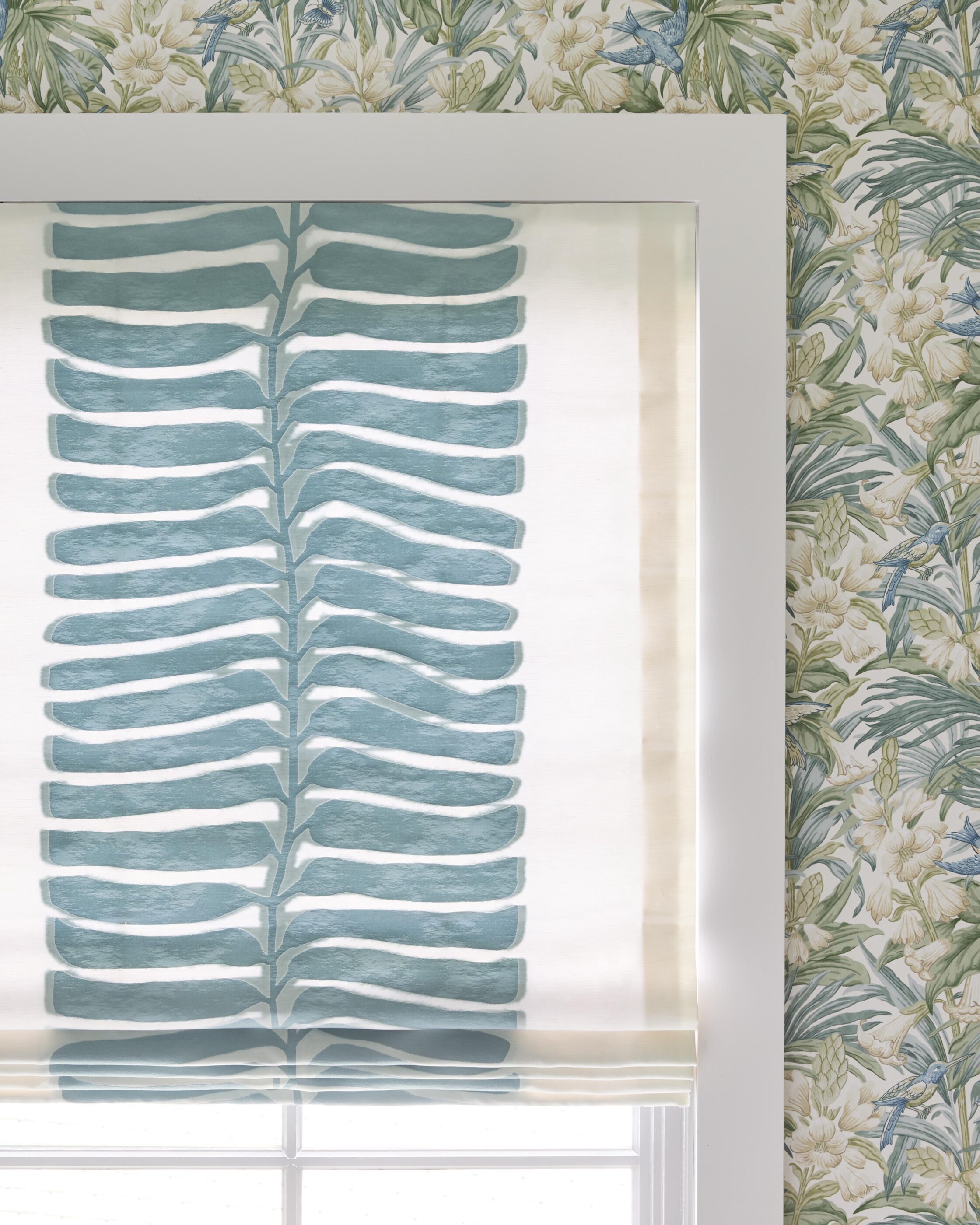 roman shades Interior design by Megan Molten for a coastal, vibrant Mount Pleasant home featuring the Lilly Pulitzer x Lee Jofa collection