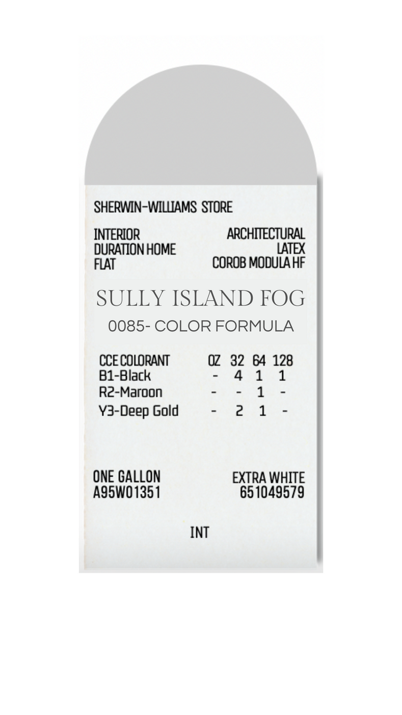 sherwin williams paint swatch for exclusive color sullys island fog
