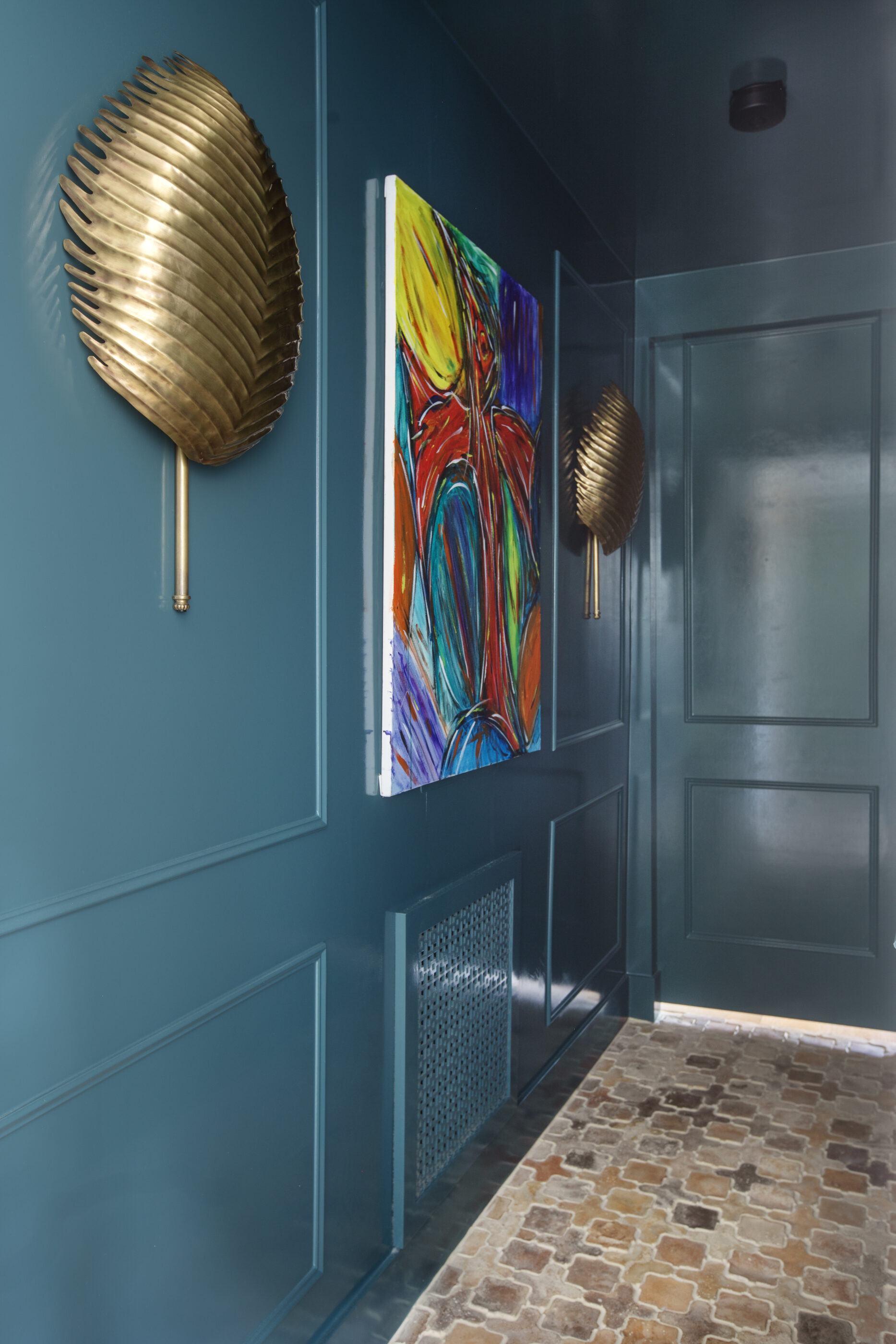 funky folly beach interior design interesting turquoise coastal blue hallway