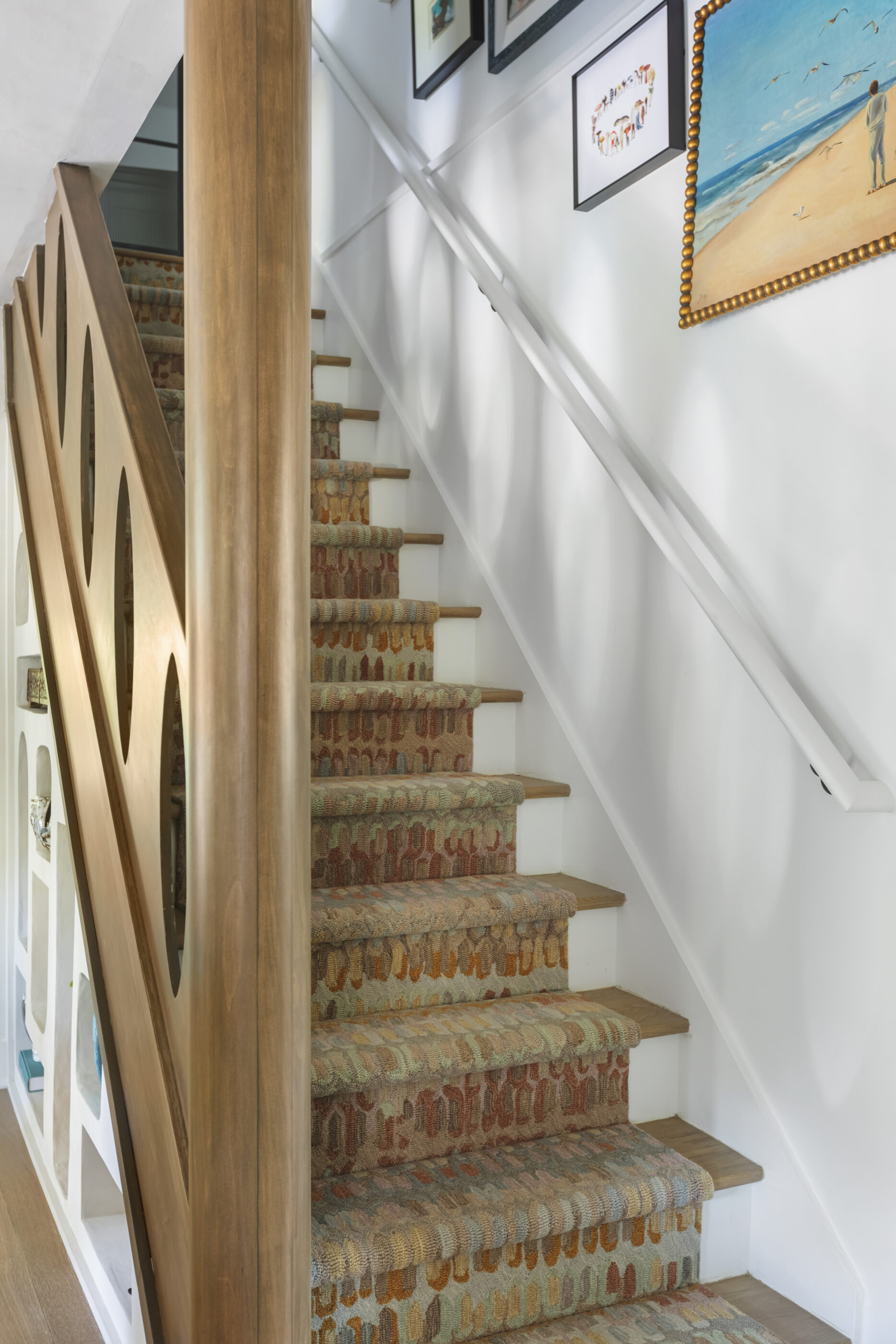 funky folly beach interior design stair runner