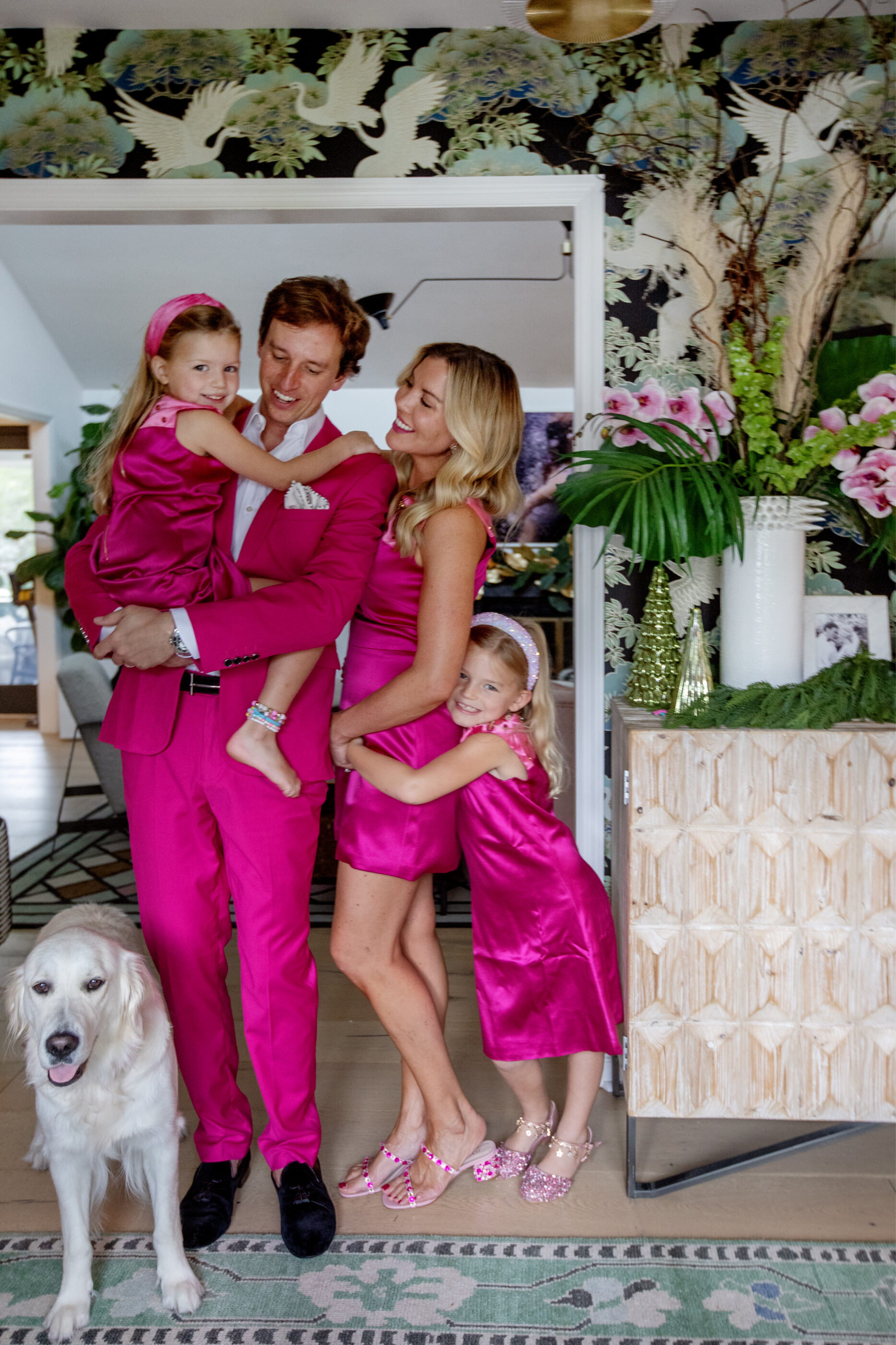 megan molten with her family in her foyer